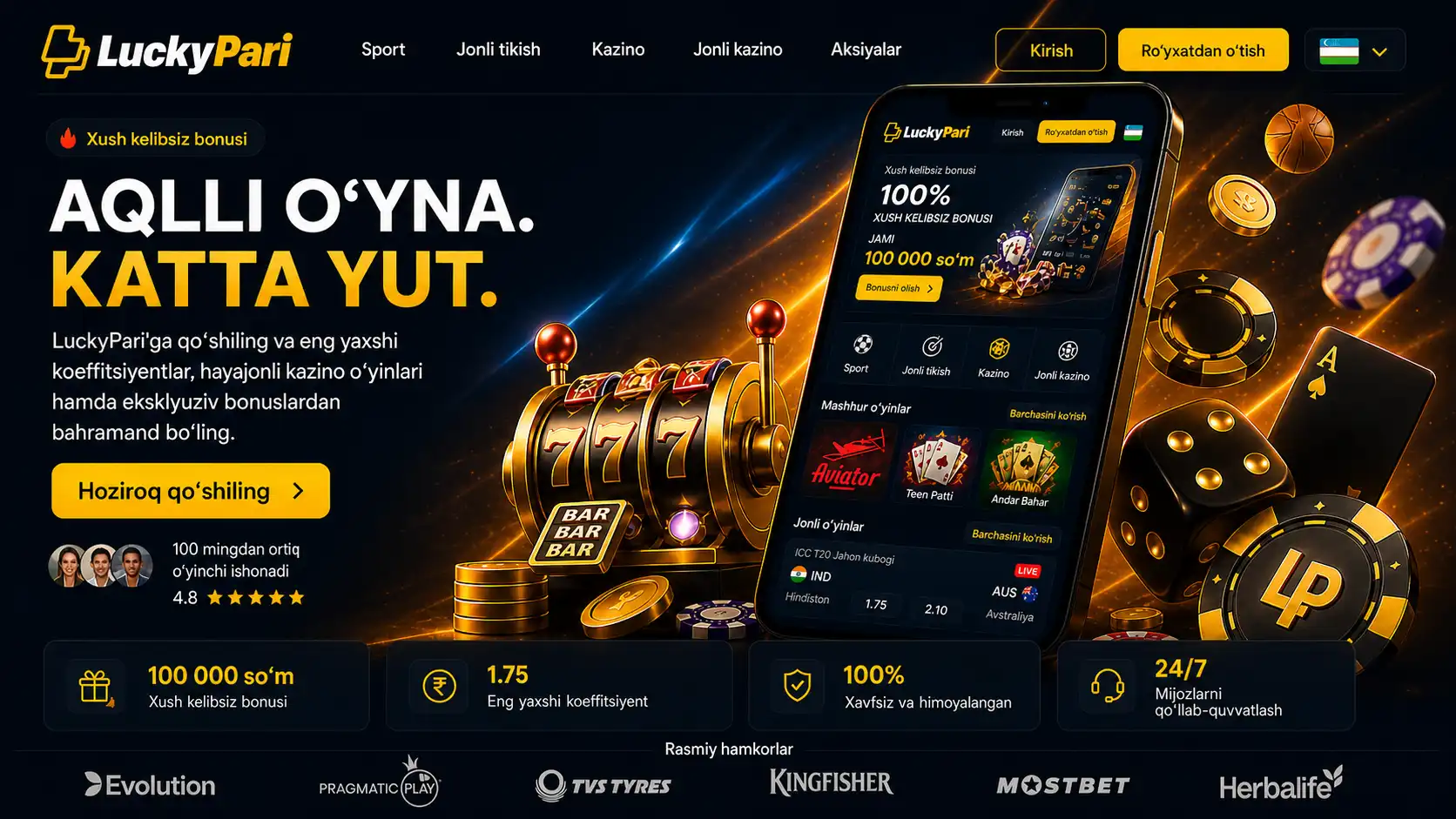 Lucky Pari Onlayn Kazino Va Mobil Ilovasi