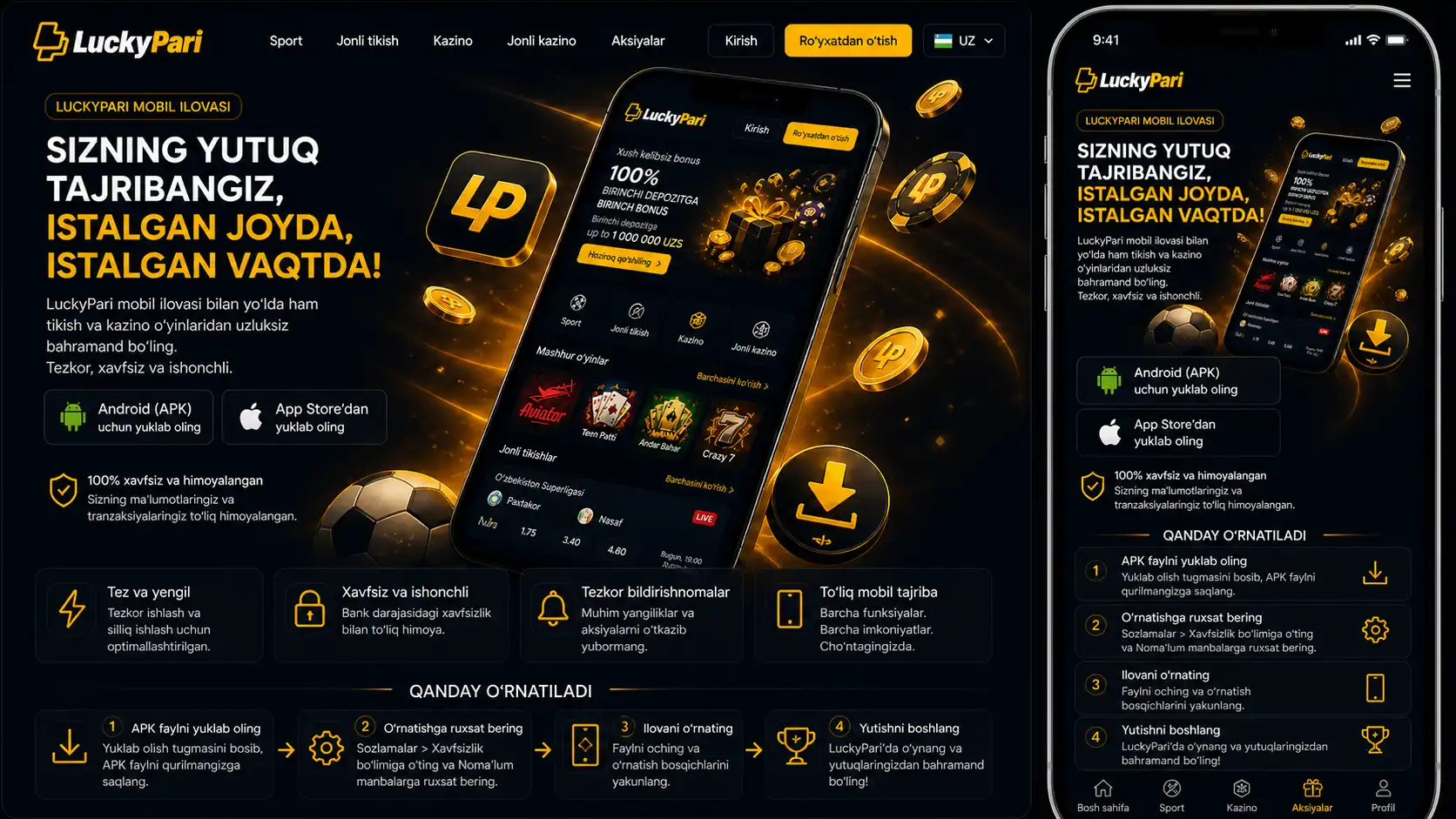 Luckypari mobil ilovasi